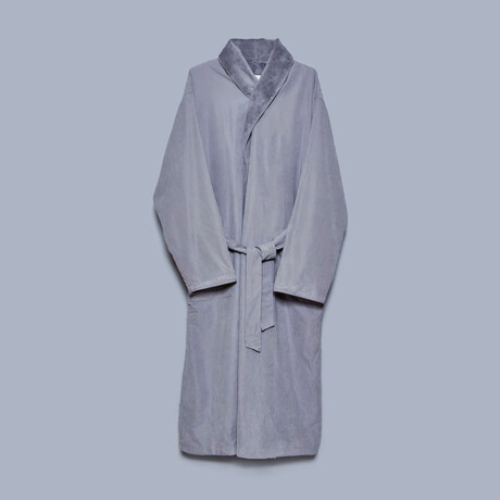 Microfiber Shawl Collar Robe // Gray
