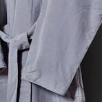 Microfiber Shawl Collar Robe // Gray