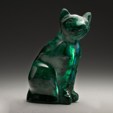 Malachite Carving // Cat