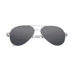 Void Polarized Sunglasses // Silver Frame + Black Lens