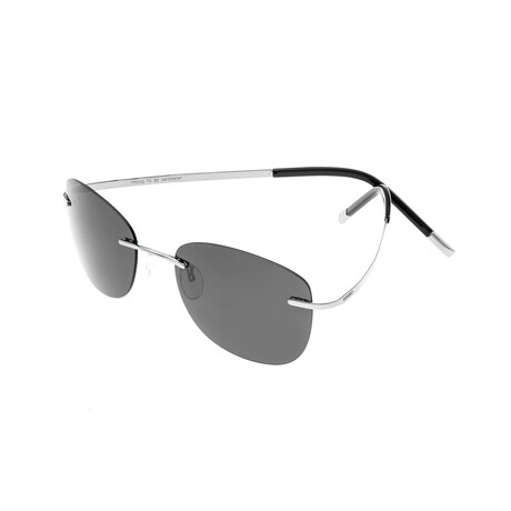 Adhara Polarized Sunglasses // Silver Frame + Black Lens