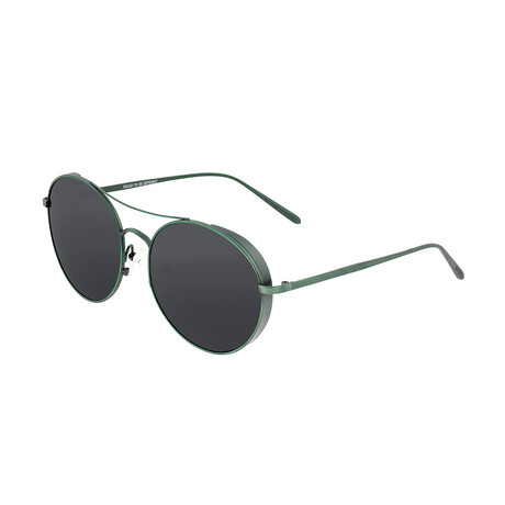 Barlow Polarized Sunglasses // Titanium // Green Frame + Black Lens