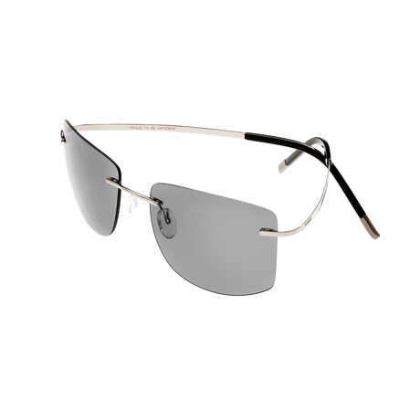 Aero Polarized Sunglasses // Silver Frame + Black Lens