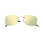 Orbit Polarized Sunglasses // Silver Frame + Yellow Lens