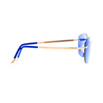 Adhara Polarized Sunglasses // Titanium // Gold + Blue