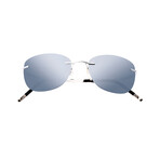Adhara Polarized Sunglasses // Silver Frame + Black Lens
