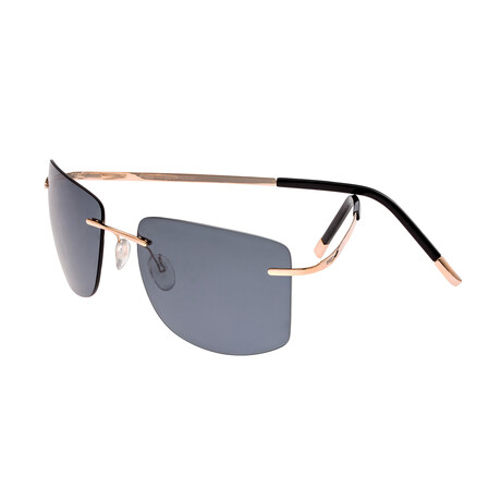 Aero Polarized Sunglasses // Gold Frame + Black Lens