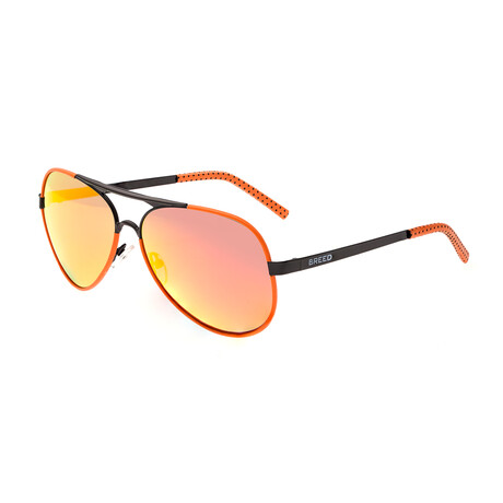 Genesis Polarized Sunglasses // Black Frame + Red-Yellow Lens
