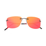 Aero Polarized Sunglasses // Black Frame + Red-Yellow Lens