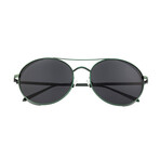 Barlow Polarized Sunglasses // Titanium // Green Frame + Black Lens