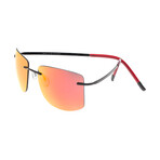 Aero Polarized Sunglasses // Black Frame + Red-Yellow Lens