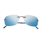 Orbit Polarized Sunglasses // Brown Frame + Blue Lens