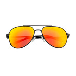 Lyra Polarized Sunglasses // Black Frame + Red-Yellow Lens