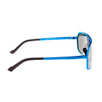 Fornax Polarized Sunglasses // Blue Frame + Silver Lens