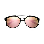 Mensa Polarized Sunglasses // Titanium // Black + Rose Gold