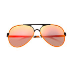 Genesis Polarized Sunglasses // Black Frame + Red-Yellow Lens