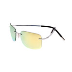 Orbit Polarized Sunglasses // Silver Frame + Yellow Lens