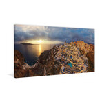 Santorini Sunset Print on Wrapped Canvas (6"H x 12"W x 1.5"D)