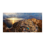 Santorini Sunset Print on Wrapped Canvas (6"H x 12"W x 1.5"D)