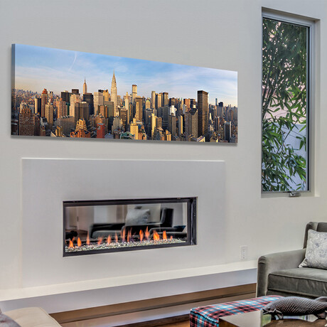 Manhattan 2 Print on Wrapped Canvas (5"H x 15"W x 1.5"D)