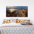 Santorini Sunset Print on Wrapped Canvas (6"H x 12"W x 1.5"D)