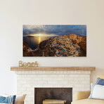 Santorini Sunset Print on Wrapped Canvas (6"H x 12"W x 1.5"D)