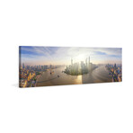 Shanghai Sunrise Print on Wrapped Canvas (5"H x 15"W x 1.5"D)