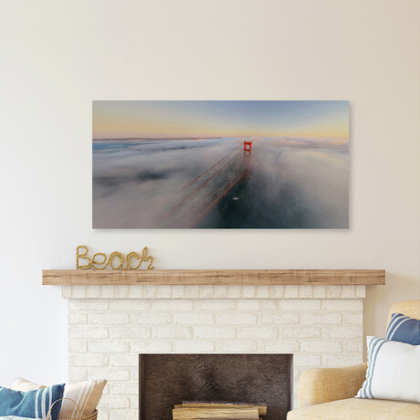 Foggy Bridge Print on Wrapped Canvas (6"H x 12"W x 1.5"D)