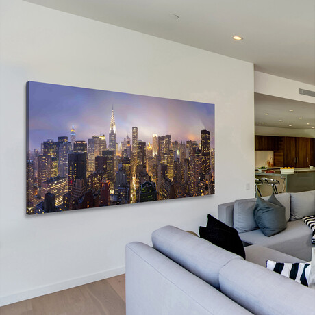 USA NY Print on Wrapped Canvas (22.5"H x 45"W x 1.5"D)