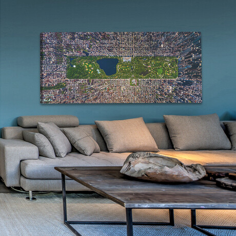 USA NY Aerial Print on Wrapped Canvas (6"H x 12"W x 1.5"D)