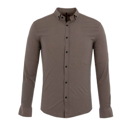 George Long Sleeve Button Up Shirt // Beige (XS)
