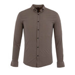 George Long Sleeve Button Up Shirt // Beige (L)