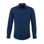 Henry Long Sleeve Button Up Shirt // Indigo (L)