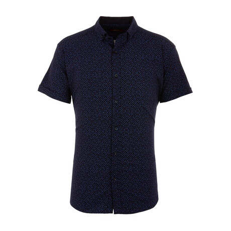 Travis Short Sleeve Button Up Shirt // Dark Blue (S)