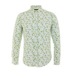 Nicholas Long Sleeve Button Up Shirt // Ecru + Green (L)