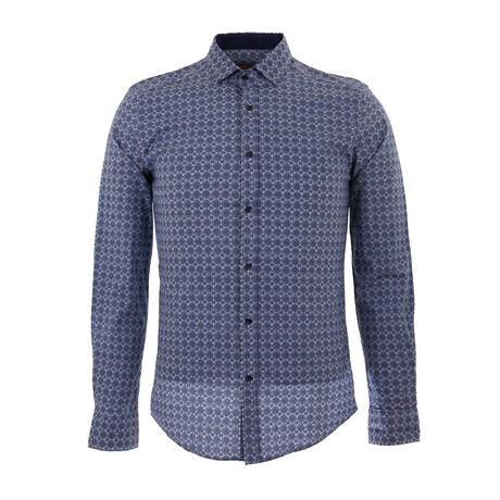 Preston Long Sleeve Button Up Shirt // Navy (S)