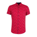 Michael Short Sleeve Button Up Shirt // Red (S)