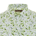 Nicholas Long Sleeve Button Up Shirt // Ecru + Green (S)