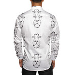 Fibonacci Lion Drawing Button Up Shirt // White (L)