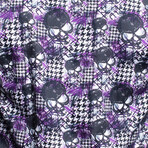 Fibonacci SkullTooth Button Up Shirt // Purple + Black (3XL)