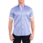 Galileo Cross Short Sleeve Dress Shirt // Blue (2XL)