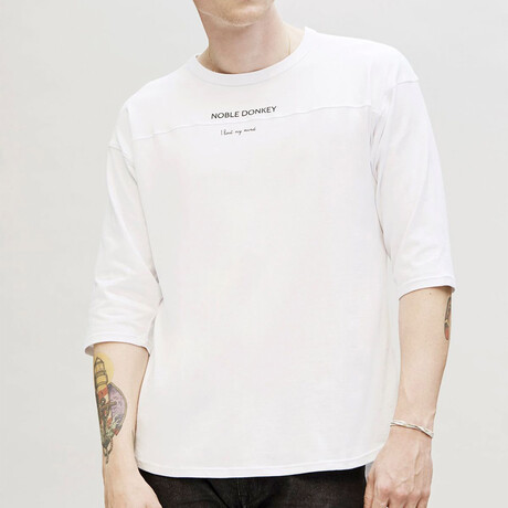 Noble Donkey 3/4 Sleeve Shirt // White (S)