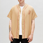 I Lost My Mind Baseball Jersey // Beige + Red (S)