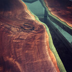 River Series Dining Table // Walnut + Green Glass + Steel