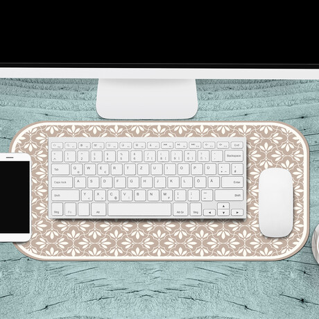 Classic Neutral Vinyl Office Accessories // Micha (Mouse Pad - 7.7"Ø)