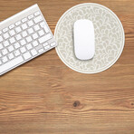 Classic Neutral Vinyl Office Accessories // Bernardo (Mouse Pad - 7.7"Ø)