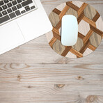 Marquetry Vinyl Office Accessories // Fabio (Mouse Pad - 7.7"Ø)