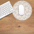 Classic Neutral Vinyl Office Accessories // Fergus (Mouse Pad - 7.7"Ø)