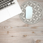 Classic Neutral Vinyl Office Accessories // Floro (Mouse Pad - 7.7"Ø)