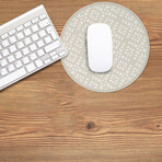 Classic Neutral Vinyl Office Accessories // Leslie (Mouse Pad - 7.7"Ø)